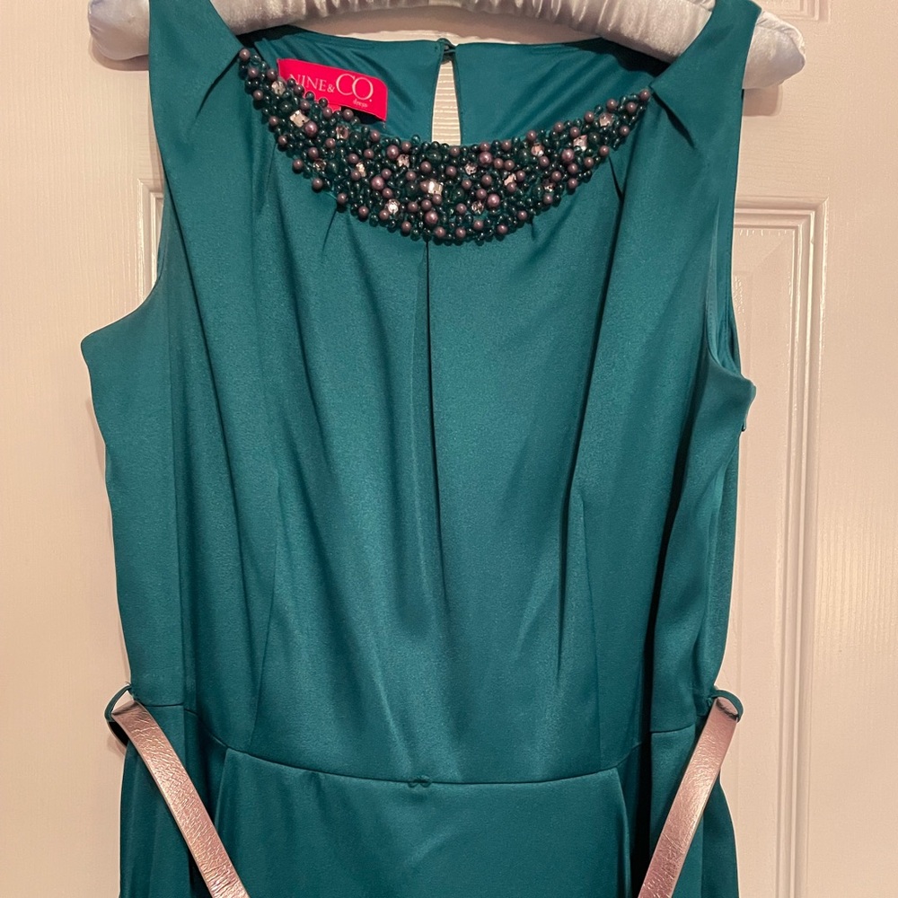 Nine & Co SZ 12 Teal Classy Dress